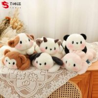 Búp bê nhồi bông thỏ TOBIE, Tư thế nằm Đồ chơi mô phỏng lông tơ, Búp bê gấu trúc nhồi bông mềm dễ thương Ngày trẻ em