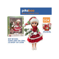 Búp bê Noel Pikaboo kèm cành thông xinh xắn, khớp tay chân linh hoạt, quà tặng giáng sinh an lành