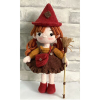Búp bê Phù Thủy Hazel bằng len móc handmade cho bé, gấu bông len móc