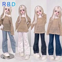 Búp bê RBD Áo len thanh lịch, Quần mặc thường ngày thanh lịch, Phụ kiện DIY chất lượng cao Quần jean Mini dễ thương cho búp bê 1 / 4 BJD 45cm