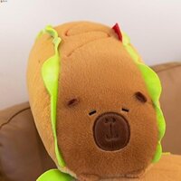 Búp bê sang trọng LEOTA Capybara, Đồ chơi sang trọng Capybara hoạt hình làm bánh, Kawaii Hot Dog Mô phỏng Fluffy Capibara Búp bê lông tơ Đồ chơi Giáng sinh