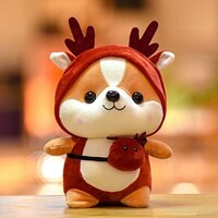 Búp bê Shiba Inu, búp bê sóc, búp bê nai sừng tấm, đồ chơi bằng vải