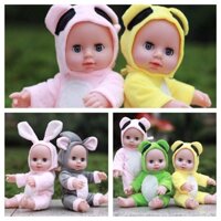 Búp Bê Silicon Mắt 3D 30cm Trong Trang Phục Các Con Vật Dễ Thương