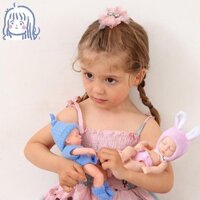 Búp Bê Silicon Mini Búp Bê Tái Sinh Mini 7 Inch Dễ Thương Mini Mắt Nhắm Búp Bê Sống Động Như Thật Búp Bê Sơ Sinh Cô Mềm Búp Bê Silicon Toàn Thân Búp Bê Ngủ Có Quần Áo Đồ Chơi Trẻ Em CEP3