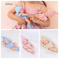 Búp bê tái sinh bằng silicon DELMER, Đồ chơi tái sinh mềm mại giống như thật cho bé, Búp bê tái sinh bằng silicon chống thấm nước Vinyl Mini Bebe Doll Tập đi Đồ chơi