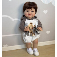 Búp Bê Thân Nhựa Mềm 55 cm = 22 inch Bé Trai Béo Mặt Cười  NPK Reborn Body Full Vynil doll PVN4602