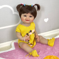 Búp Bê Thân Nhựa Mềm 55cm = 22 inch Bé Gái Béo Mặt Cười NPK Reborn Body Full Vynil doll PVN5609