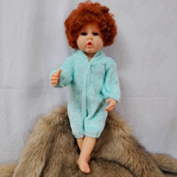 Búp Bê Thân Nhựa Mềm Mại Bé Trai Áo Thỏ Xanh 55 cm = 22 inch Reborn Silicon Vinyl Doll PVN5728
