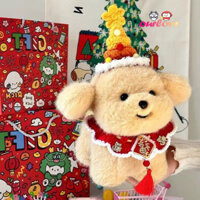 Búp bê tóc vàng Thần Tài Phong Cách Hot, búp bê chó con Dundun hoạt hình, búp bê chó con may mắn, gối ôm bé, yếm, búp bê chó con, búp bê an ủi, cô gái đi cùng giấc ngủ, gối ôm, quà sinh nhật, quà tặng cho bạn trai và bạn gái