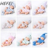 Búp bê trẻ sơ sinh HEFEI, Búp bê trẻ mới biết đi bằng silicon Mini, Búp bê sơ sinh sống động như thật Cảm ứng mềm mại thực sự Búp bê tái sinh bằng silicon Đồ chơi trẻ mới biết đi