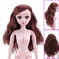 Búp Bê Trơn 3D BJD 18 Khớp Cao 60cm Kèm Giày- Tóc Nâu