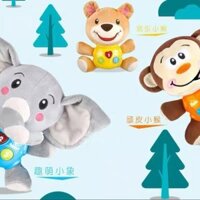 Búp bê xoa dịu em bé, âm thanh và ánh sáng, đồ chơi Rối tay, em bé sơ sinh, búp bê ngủ tự động, gậy cầm tay