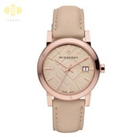 BURBERRY BU9109 Thương Hiệu Cao Cấp Nữ Thời Trang Đồng Hồ Đeo Tay Thạch Anh Hoa Hồng Vàng Vỏ Dây Da Wanita Jam Tangan