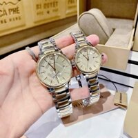 Burberry The Classic |Cặp Đôi |Mặt Tròn |Dây Kim Loại Demi Vàng Gold |Size 40x32mm