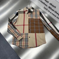 Burberry1349 Áo Sơ Mi Cổ Điển Kẻ Sọc Dài Tay Áo Sơ Mi Nam Nữ Cùng Phong Cách Rời LV1349 Áo Sơ Mi