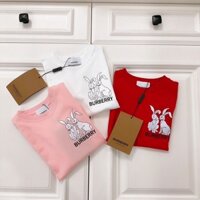 Burberry1349 Áo Thun Trẻ Em In Hình Thỏ Áo Thun Ngắn Tay Bé Trai Tay Ngắn Dạo Phố Bé Gái Short @