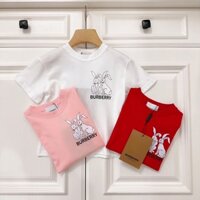 Burberry2052 Mùa Hè Phong Cách Mới Thỏ Áo Thun Tay Ngắn Top Nam Nữ
