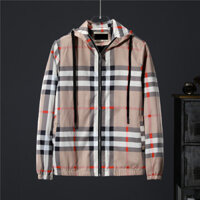 Burberry2145 Xuân Thu Phong Cách Mới Phù Hợp Với Mũ Trùm Đầu Chống Gió Slim fit Áo Khoác Nam