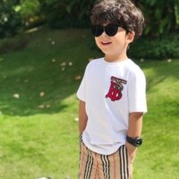 Burberry2506 Trẻ Em Áo Thun Ngắn Tay Quần Short Dải Năm Điểm Quần Top Phù Hợp Với Hai Mảnh Bộ Đồ Trẻ Em Bé Trai Bé Gái