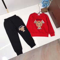 Burberry2561 Bộ đồ trẻ em Bộ đồ thể thao bé trai Bộ đồ hai mảnh bằng vải Cotton Bộ đồ mặc đường phố Áo + Bộ đồ quần