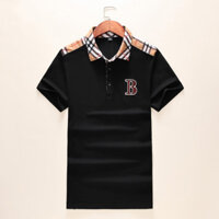 Burberry2563 Áo Sơ Mi POLO Tay Ngắn Nam Cotton Nguyên Chất Kẻ Sọc Khâu Ngắn Cao Cấp Áo Sơ Mi POLO