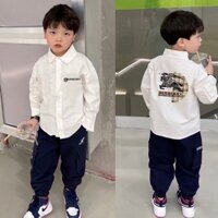 Burberry2563 Áo Sơ Mi Trẻ Em Mỏng Dài Tay Áo Top Nam Nữ Trẻ Em Áo Sơ Mi Phong Cách Anh Áo Sơ Mi Thường Ngày