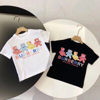 Burberry2563 Áo Thun Trẻ Em Quần Áo Hoạt Hình In Hình Gấu Bé Trai Bé Gái Trẻ Em Tay Ngắn Đẹp Trai Dạo Phố Áo Thun