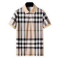 Burberry2563 Mùa Hè Công Sở Kẻ Sọc POLO Áo Sơ Mi Nam Cotton Nguyên Chất Cao Cấp Áo Thun Thoáng Khí