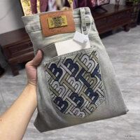 Burberry2563 Quần Jean Dạo Phố Nam Quần Jean Phù Hợp Với Chữ Thêu Quần Nam Mới