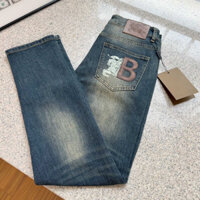 Burberry2563 Quần Jean Thêu Chữ Nam Quần Jean Dạo Phố Cao Cấp Phù Hợp Với Quần Nam