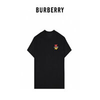 Burberry2601 Xuân Hè Phong Cách Mới Cotton Nguyên Chất Cổ Tròn Tay Ngắn Nam Nữ Cặp Đôi Thời Trang Phù Hợp Với Áo Thun