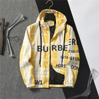 Burberry2609 Áo khoác ngoại thương nam thêu chữ in thời trang Áo khoác có mũ trùm đầu dài tay cao cấp