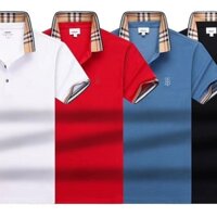 Burberry2609 Phong Cách Mới Áo Thun Tay Ngắn Cotton Nguyên Chất Áo polo Nam Ve Áo Thường Ngày Hàng Đầu