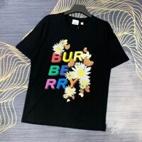 Burberry2643 Phong Cách Mới Cổ Tròn Áo Thun In Chữ Nam Nữ Rời Thường Ngày