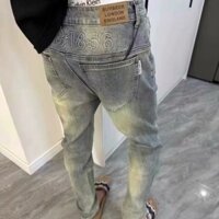 Burberry4723 Phong Cách Mới Slim-fit Cao Cấp In Hình Thường Ngày Mỹ Quần Jean Thẳng Nam