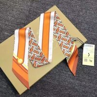 Burberry4723 Thư Dài Sọc Khăn Lụa Chuyên Nghiệp Mặc Khăn Có Thể Thay Đổi Băng Đô Túi Tay Cầm In Chữ Ruy Băng