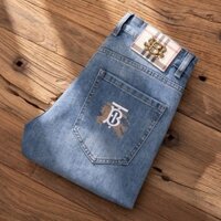 Burberry5526 Quần Jean Nam Thêu Phong Cách Mới Co Giãn Slim-fit Quần