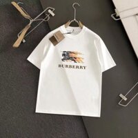 Burberry6525 Mùa Hè Phong Cách Mới Cotton Nguyên Chất Tay Ngắn Rời Nam Cổ Tròn Áo Thun