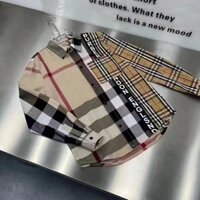 Burberry6525 Phong Cách Mới Cổ Điển Kẻ Sọc Áo Sơ Mi Dài Tay Phù Hợp Với Quần Áo Nam