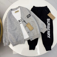 Burberry7028 Áo len trẻ em phong cách mới Áo khoác Cardigan bé gái Quần áo trẻ em thông thường