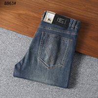 Burberry7438 Quần Jean Phong Cách Mới Nam Thẳng Retro Màu Quần