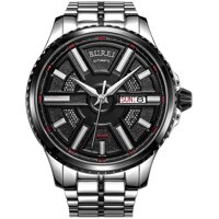 BUREI Men Watches Automatic Watch Classic Quartz Wrist Watch Fashion Analog Dial with Stainless Steel Band