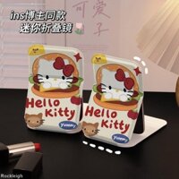 Burger Hello Kitty Bé Gái Ký Túc Xá Sinh Viên Văn Phòng Di Động Gấp Gương Trang Điểm Gương Để Bàn Gương Nhỏ 12.31