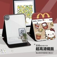 Burger Hello Kitty Gấp Gương Trang Điểm Lưu Trữ Sinh Viên Di Động Ký Túc Xá Máy Tính Để Bàn Di Động Thay Đồ Gương 666