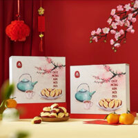 Burger táo đỏ Quang Linh Food nhân Marshmallow sữa kẹp hạt điều hộp 550g