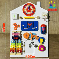 Busy Board Bảng Bận Rộn Bằng Gỗ, Đồ Chơi Cho Bé 1 Tuổi Phát Triển Kỹ Năng Khắc Tên Theo Yêu Cầu