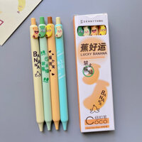 Bút bấm may mắn Zanshi Banana, bút hài hước, bút thi sinh viên, bút gel đen 0.5 đầu CS