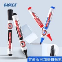 Bút bảng trắng dung lượng lớn có thể thêm mực Baoke, bút bảng đen có thể xóa gốc nước màu đen, bảng đen trẻ em, bảng viết, Đầu phẳng, đầu vuông, đầu nghiêng, bút bảng trắng, dễ xóa mực xanh đỏ, giáo viên sử dụng