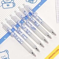 Bút bi bấm trong suốt hình gấu cute nét 0.5mm mực đen B37