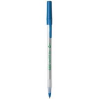 BÚT BI BIC Ecolutions Round Stic Ballpoint Pen Tapping MỰC XANH THÂN TRẮNG MỜ